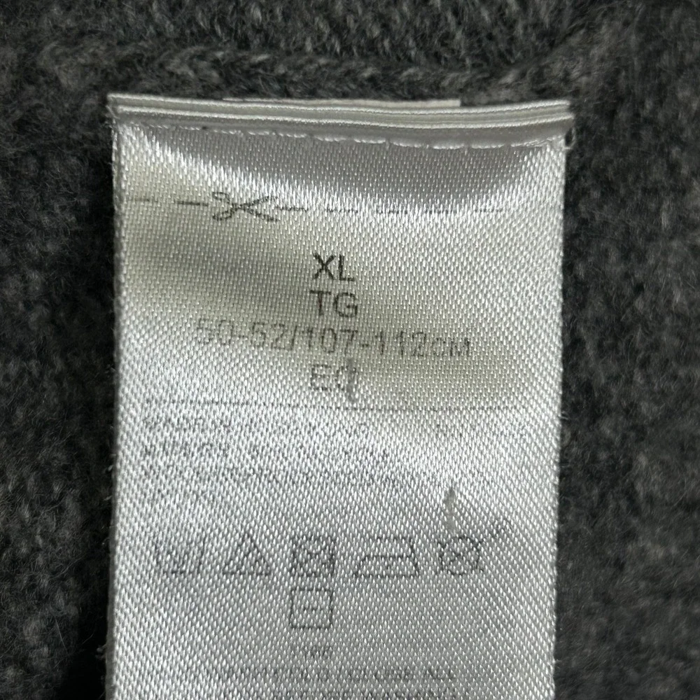 Banana Republic‎ Quarter Zip Sweater Mens XL Gray Italian Yarn Wool Pullover Y2K